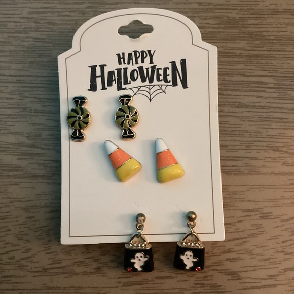 Jewelry - Halloween Earrings 3 Pairs New (1 Pair Slight Flaw)